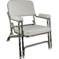 Springfield Marine 1080021SS Deck Folding Chair; White With Stainless Steel Tubing 1080021-SS